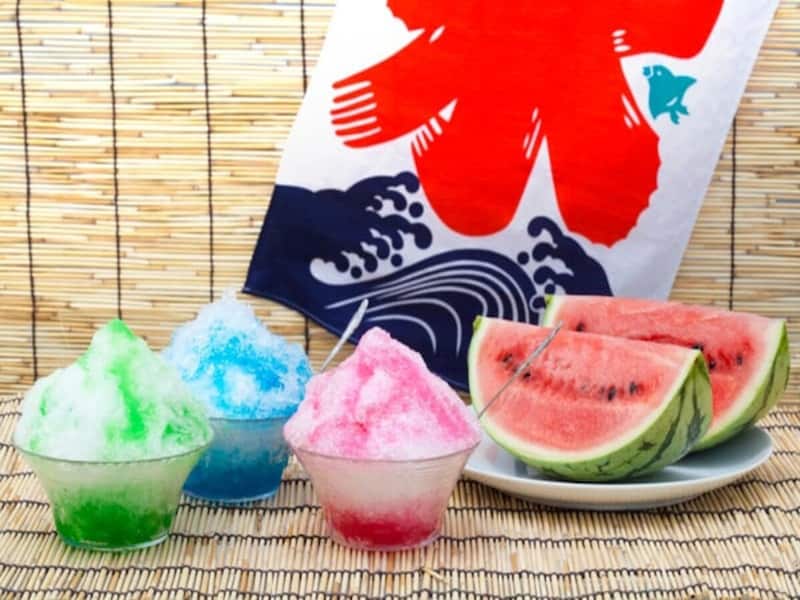 西瓜（すいか）、かき氷などで暑気払い！