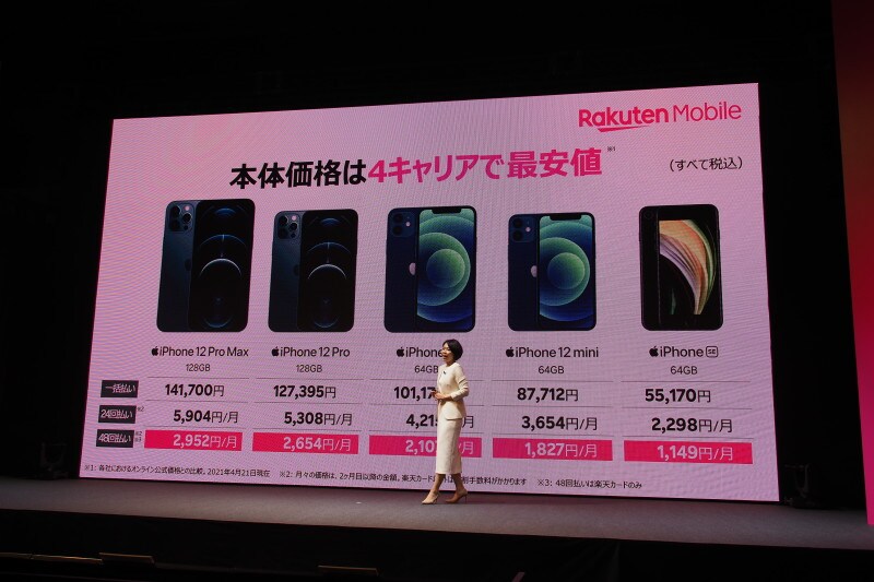 楽天モバイルiPhone
