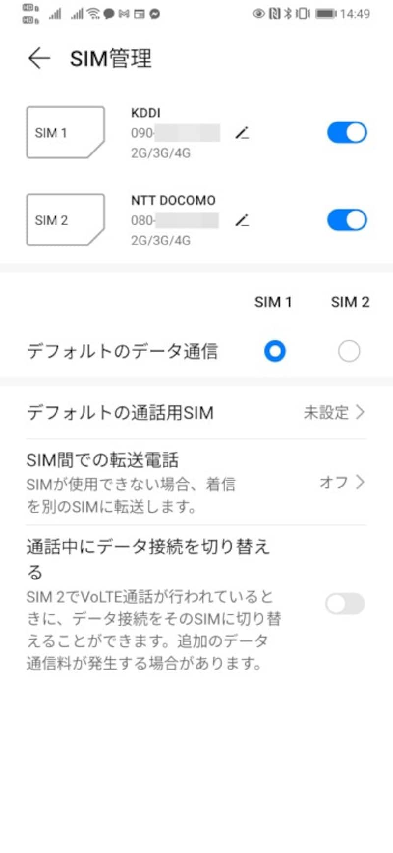 デュアルSIM