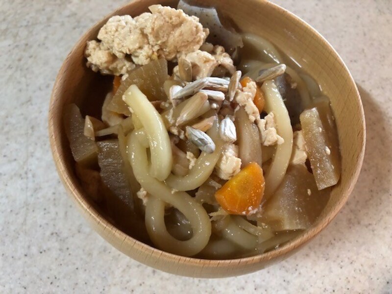 豚汁うどんにプラス