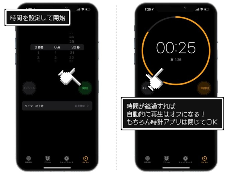 Iphone持ちながら寝落ちしても大丈夫 動画や音楽を自動停止させる方法 Iphone All About