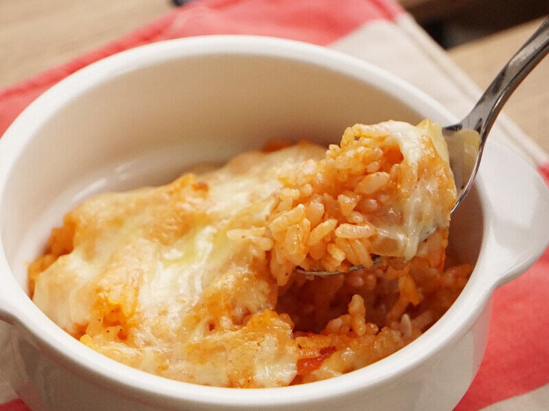 サンクゼール「パスタソース トマトクリームソース」を使ったドリア