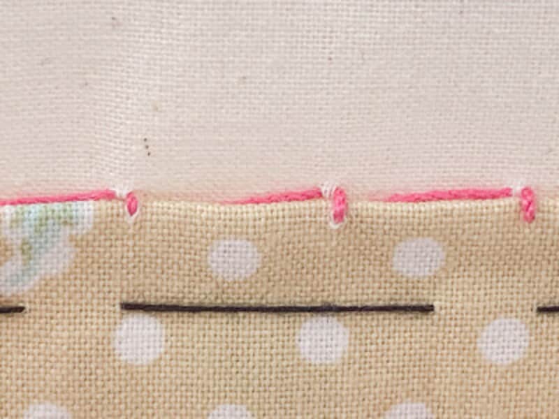 たてまつり縫い目の拡大