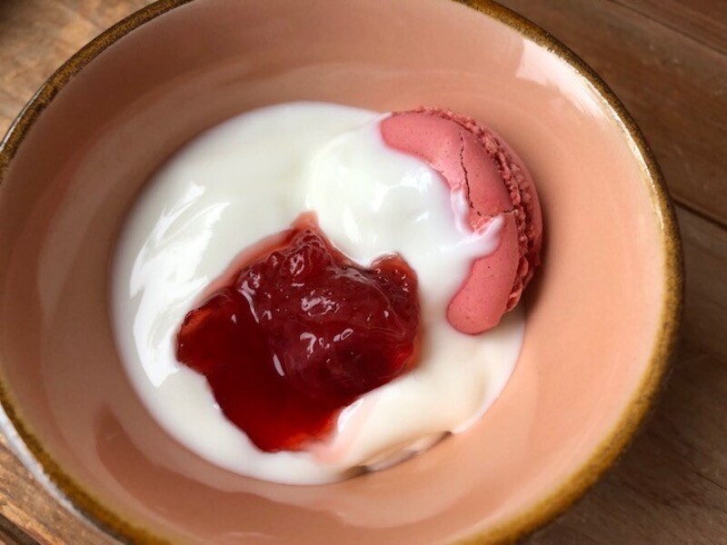 ヨーグルトをつけて食べる