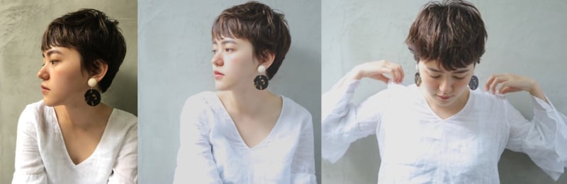 斜めバングのフレンチベリーショート（画像提供：bangs［バングス］）