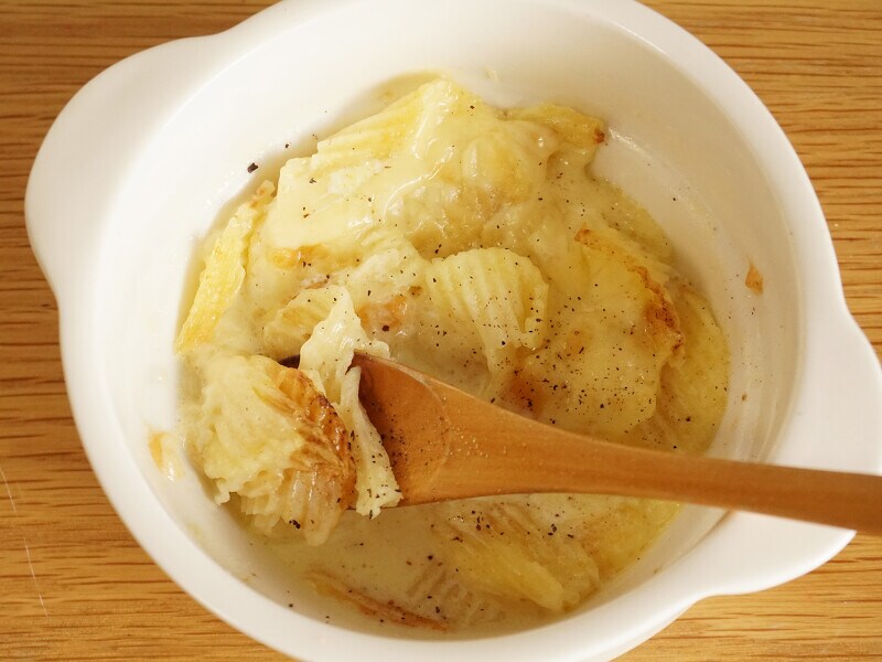 無印良品「フランス産じゃがいも ポテトチップス」を使ったポテトグラタン