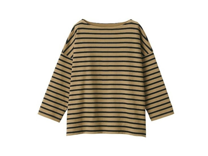 無印良品 太番手天竺編みボートネック七分袖Tシャツ 1990円(税込)