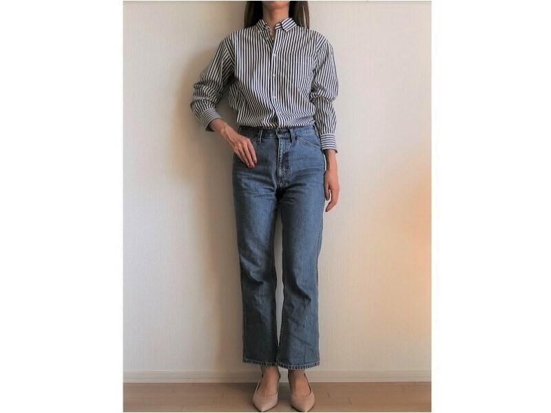 シワが付きにくいのでウエストインにも向いています