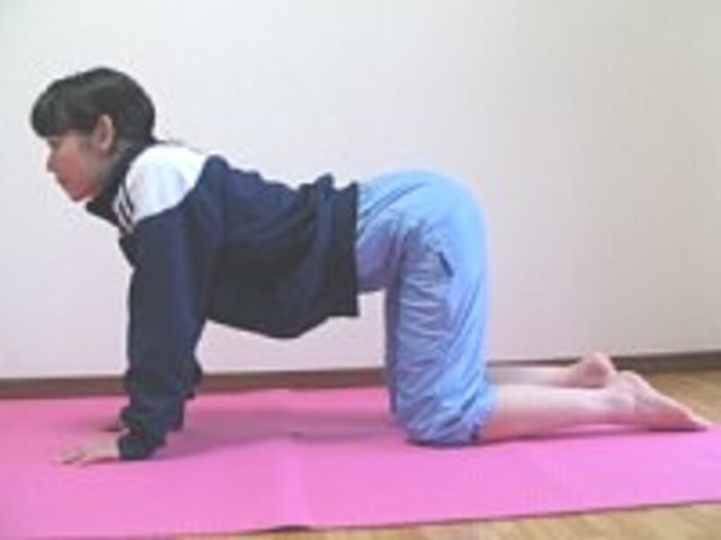 背中がなだらかな曲線になるようなイメージで