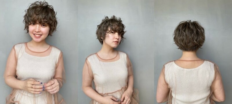 おすすめ1：セミウェットなカーリーショート（画像提供：bangs［バングス］）