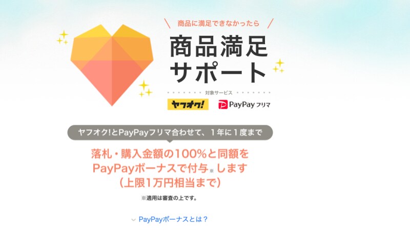 ヤフオク!やPayPayフリマの「商品満足サポート」