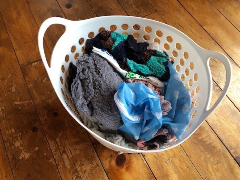 脱水が終わった洗濯物