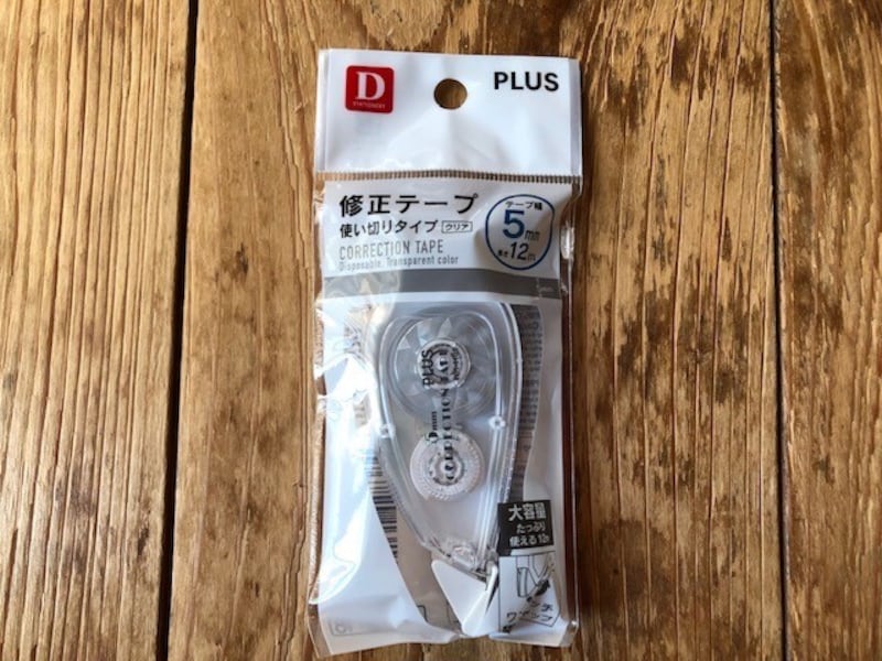修正テープ　使い切りタイプ　クリア
