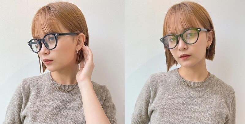 おすすめ1：Wプツッとラインのミニマルボブ（画像提供：Instagram／bangs［バングス］）