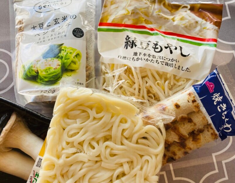 チゲうどんの材料