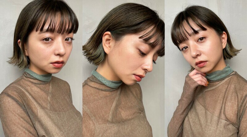 おすすめ4:シンプルボブを一気に今っぽ顔に