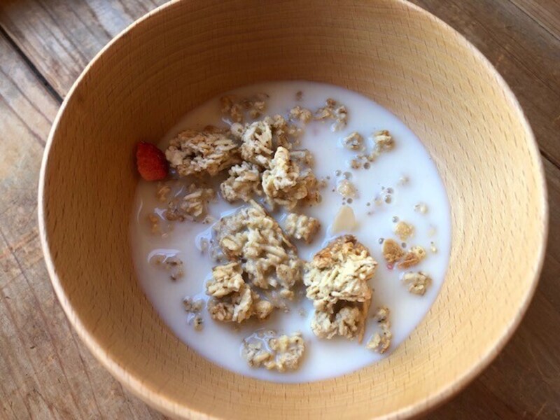 豆乳をかけるだけで、とっても簡単