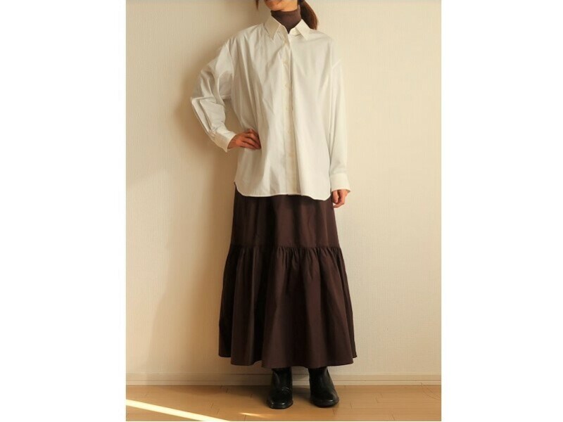 ゆったりトップスを合わせてもちょうどいいバランスで40代にも嬉しい！