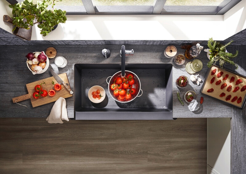 クオーツ系シンク,エプロン納まり,キッチンコーディネート,キッチンの風景が変わる