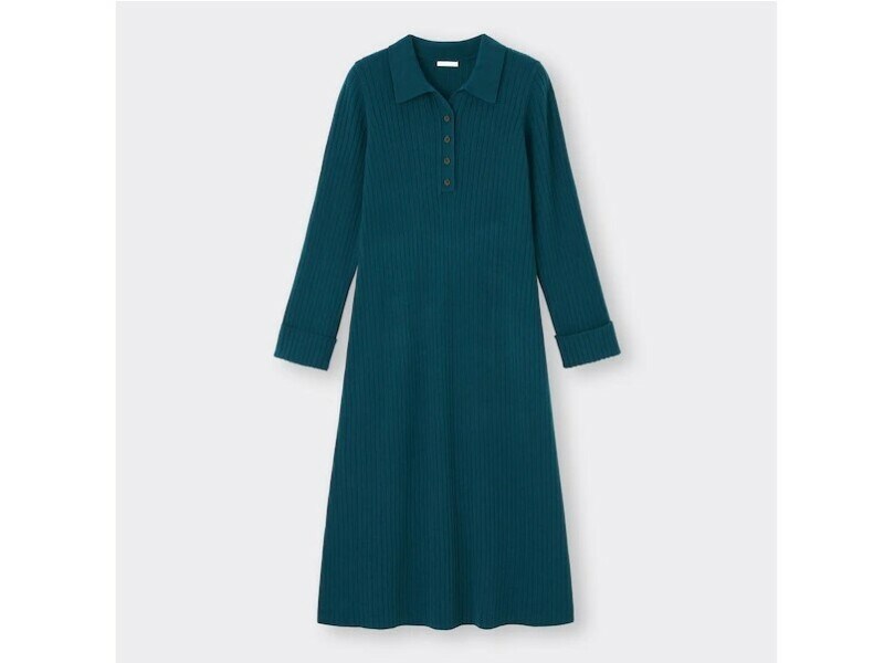 ジーユー リブニットポロワンピース 2990円(税込)