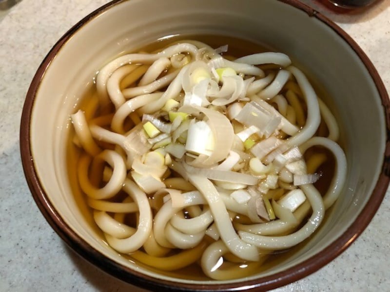 たっぷりネギのかけうどん