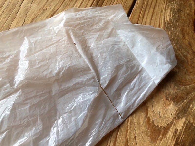 薄手のビニールでは穴があくことも