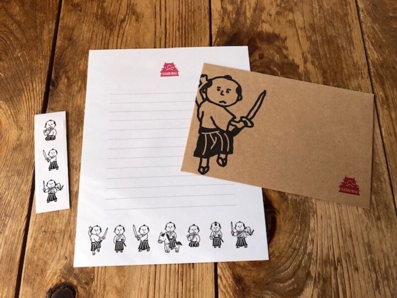 可愛い侍のイラスト入り