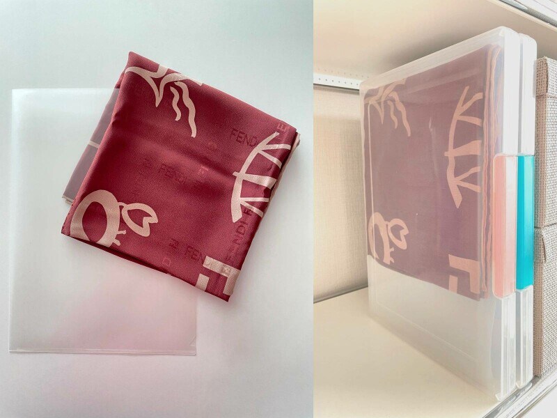 たたんだストールと一緒に手袋を入れてもいい