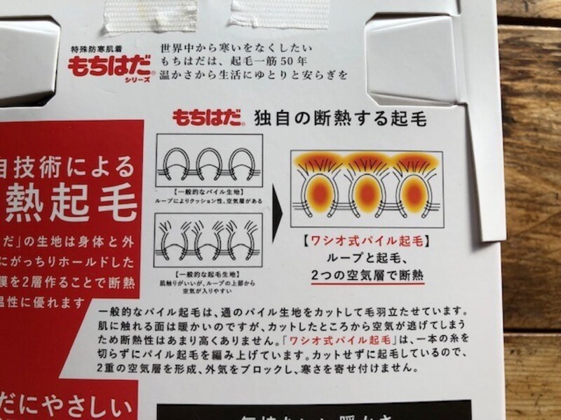 「もちはだ」というのは丸編円筒起毛生地のこと