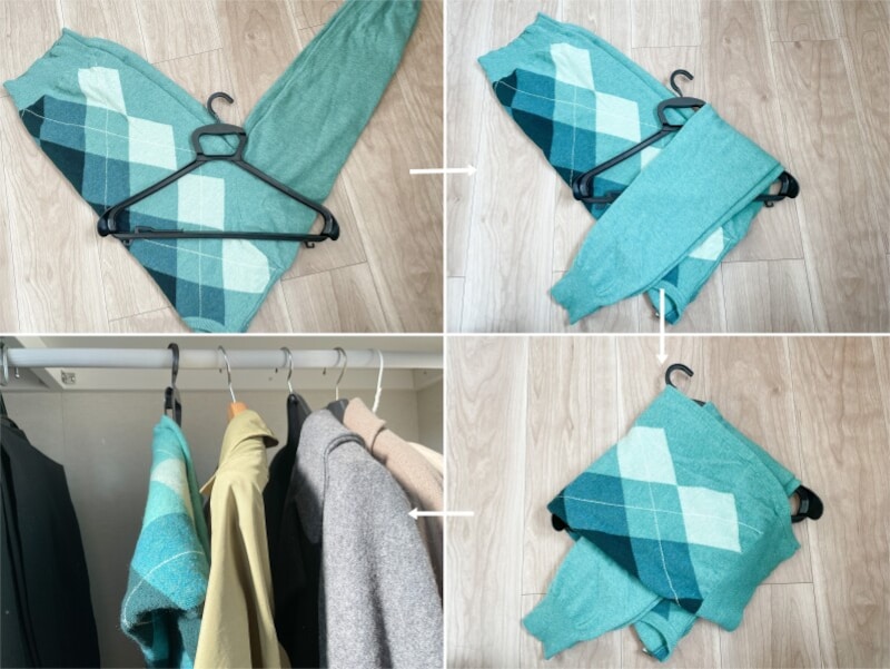 セーターをハンガーにかけて収納する方法