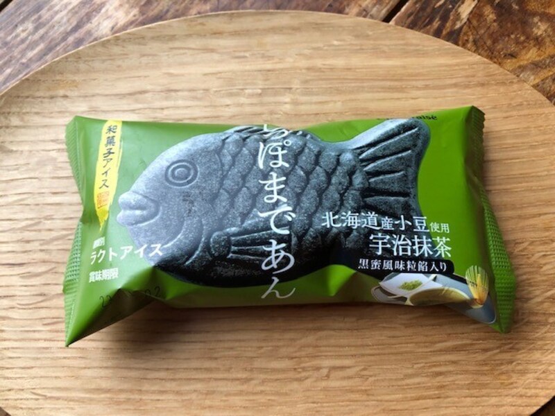 「和菓子アイス たい焼き最中宇治抹茶 しっぽまであん 黒蜜風味粒餡入」