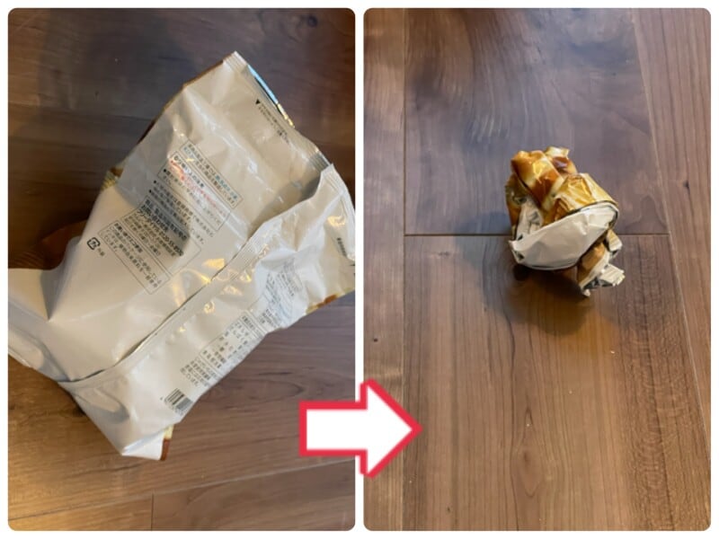 ポテトチップスの袋　プラスチックゴミの捨て方　
