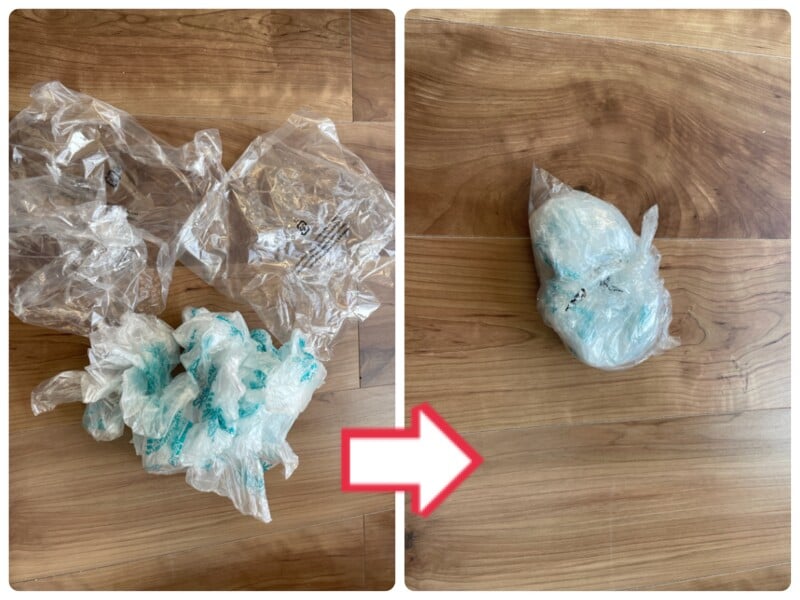 プラスチックゴミを小さくするテクニック