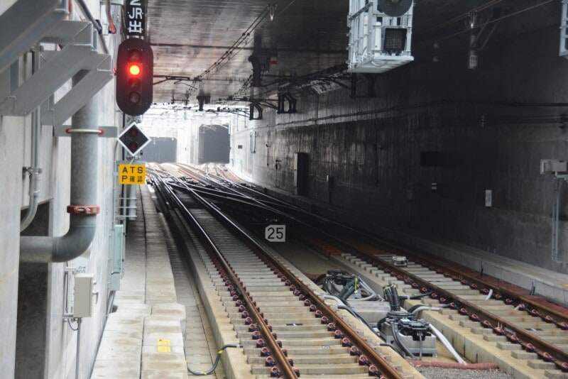 羽沢横浜国大駅の分岐の様子