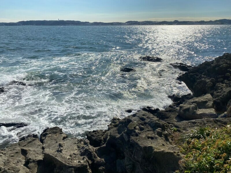 島からは海の向こうに観音崎や横須賀市内を臨める