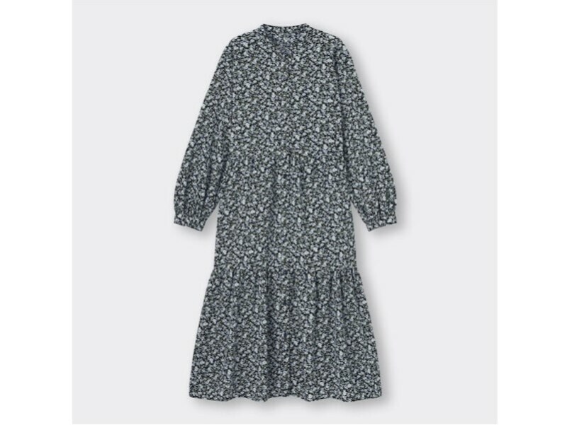 ジーユー フラワープリントティアードシャツワンピース 2990円(税込)