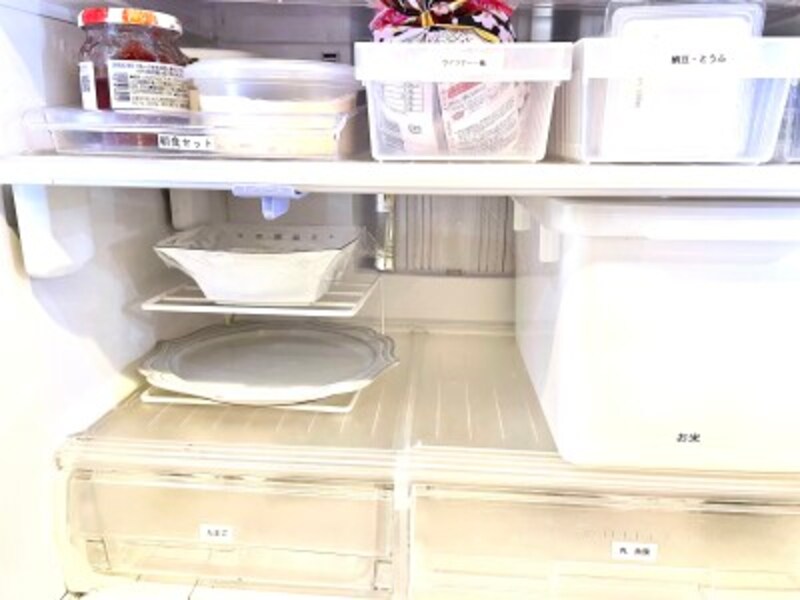 冷蔵庫内で余りものを入れておくときも省スペース