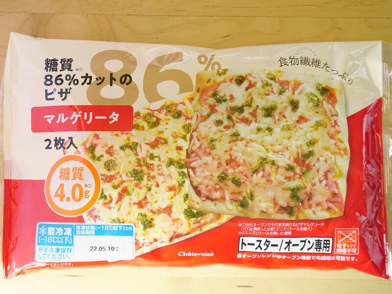 シャトレーゼの「糖質86%カットのピザ マルゲリータ」(367円税込)