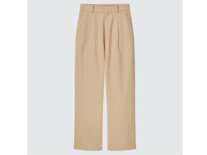 ユニクロ　リネンブレンドタックワイドパンツ　2990円（税込）