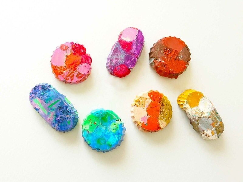 カラフルなマーブルクレヨンが完成！