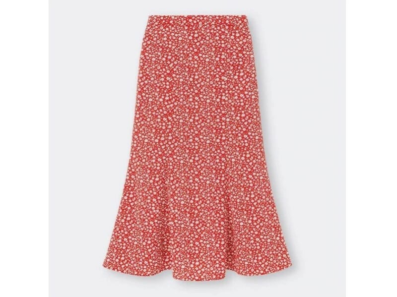 ジーユー　フラワープリントマーメイドロングスカート　1990円（税込）