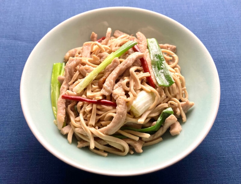 干絲炒肉絲の完成