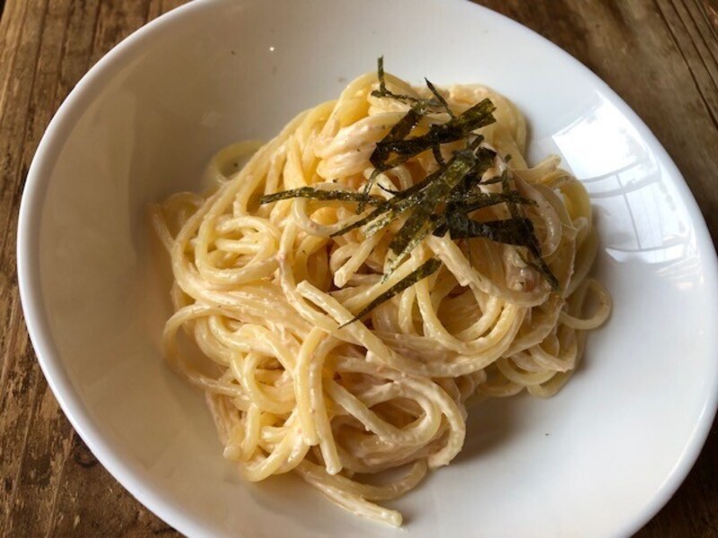 業務スーパー「めんたいマヨソース」で明太パスタ