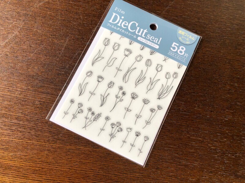 キャンドゥで買える「フィルムダイカットシール　シンプルフラワー」