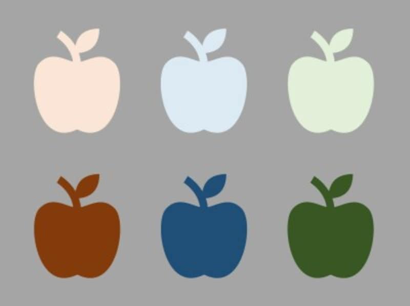 明るい色は膨張色、暗い色は収縮色