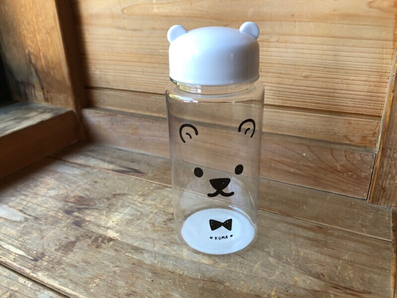 【100均】セリアの水筒「くまねこ耳付きミニドリンクボトル」