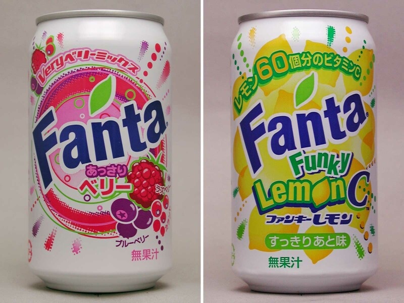 ファンタあっさりベリーとファンタファンキーレモンC