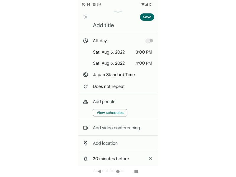 Googleカレンダーを英語設定例