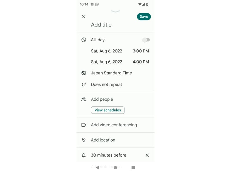 Googleカレンダーを英語設定例