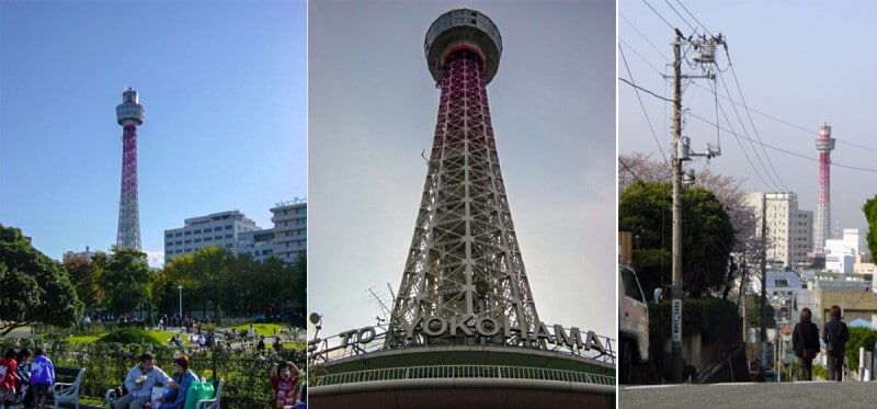 外装が赤×白だった時の横浜マリンタワー（2001年～2003年ごろ撮影）